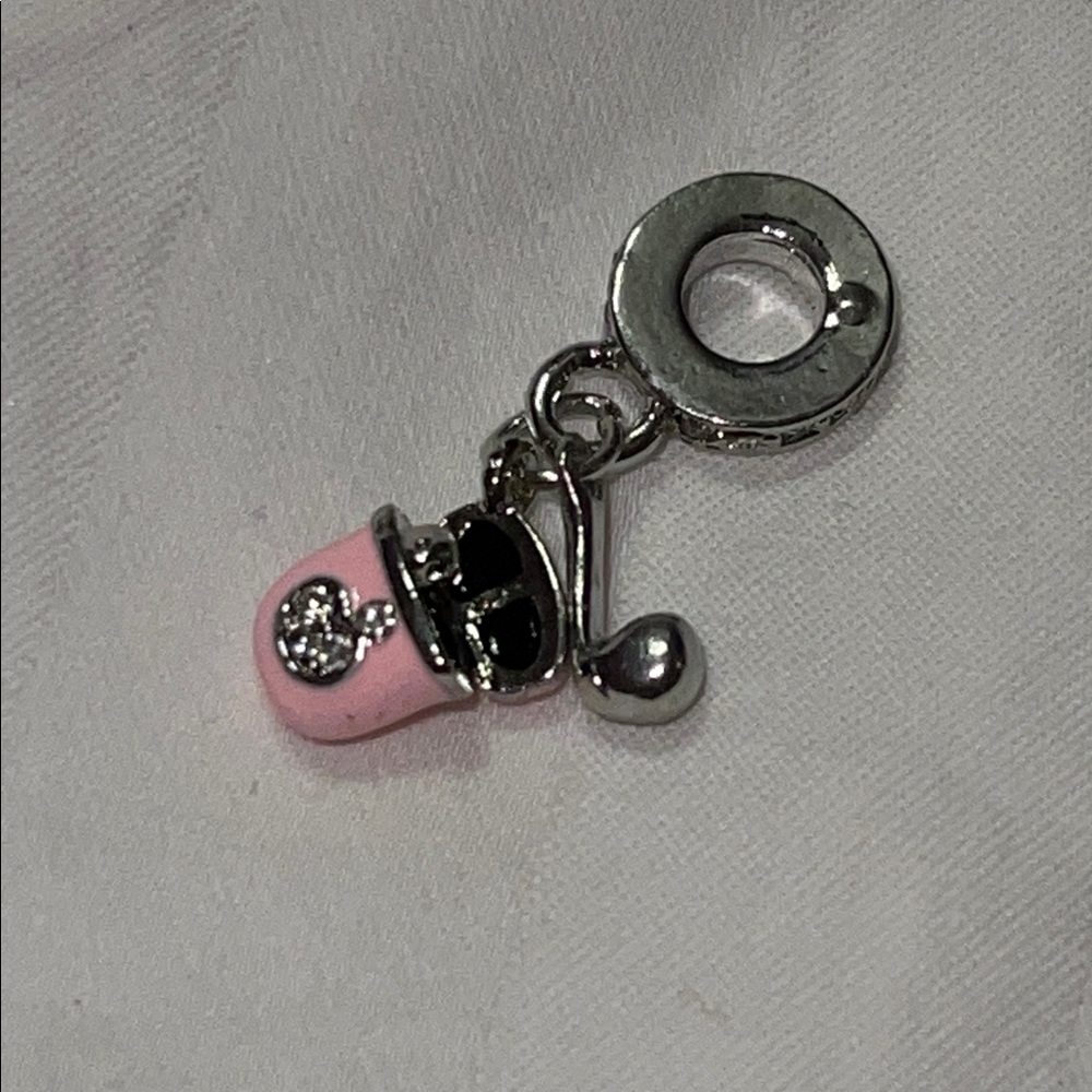 Sterling Silver and Pink Music Headphones Charm - Picture 8 of 8